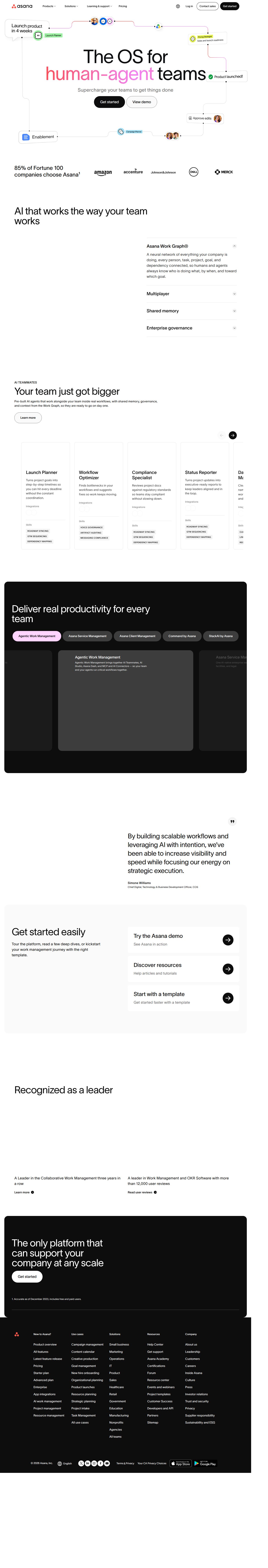 Asana's site as it was sampled