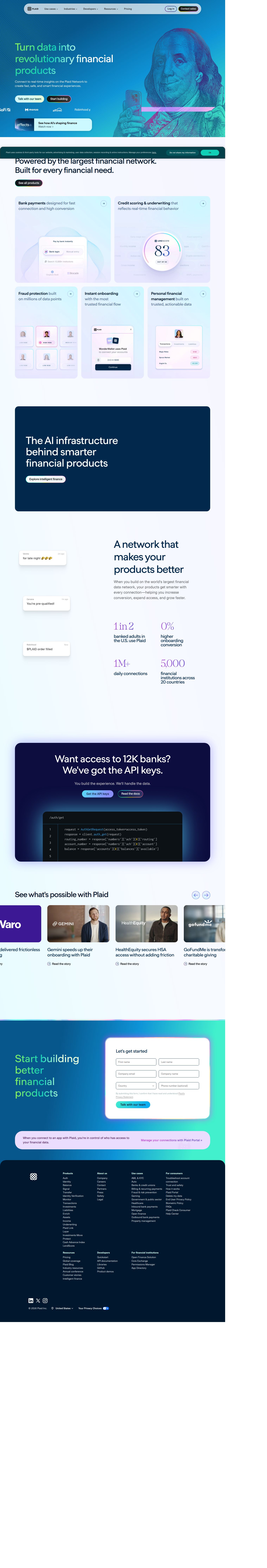 Plaid's site as it was sampled