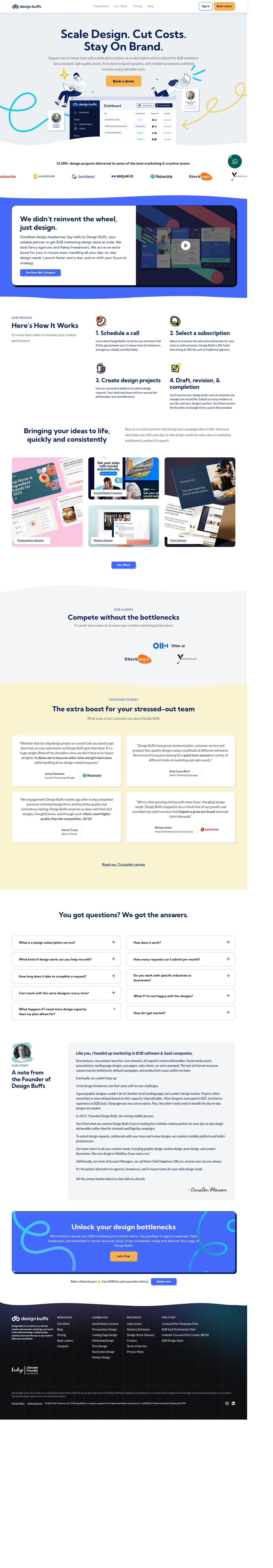 Design Buffs: On-Brand Design, Fast's site as it was sampled