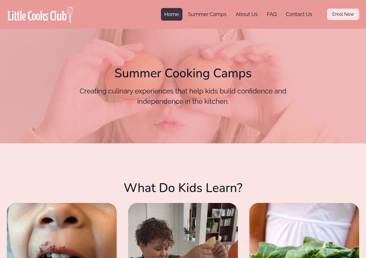 Summer cooking camps for kids and teens.'s site as it was sampled