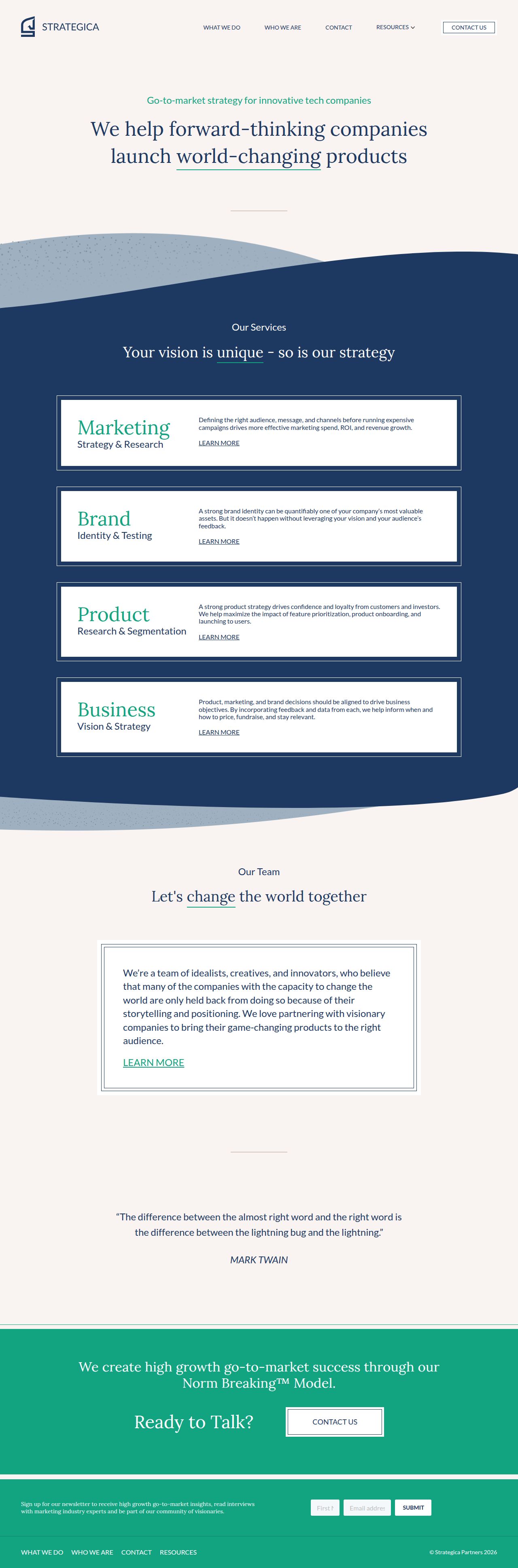Strategica Partners's site as it was sampled
