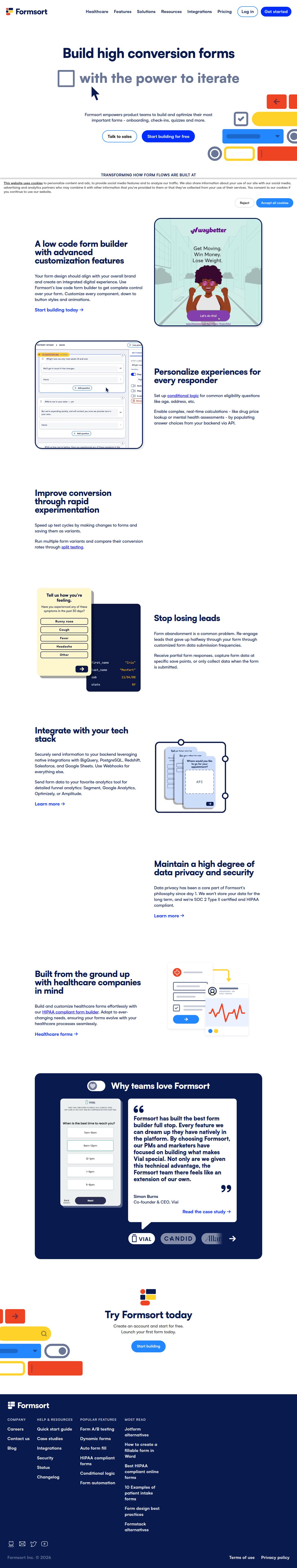 Low Code Form Builder with Advanced Features's site as it was sampled
