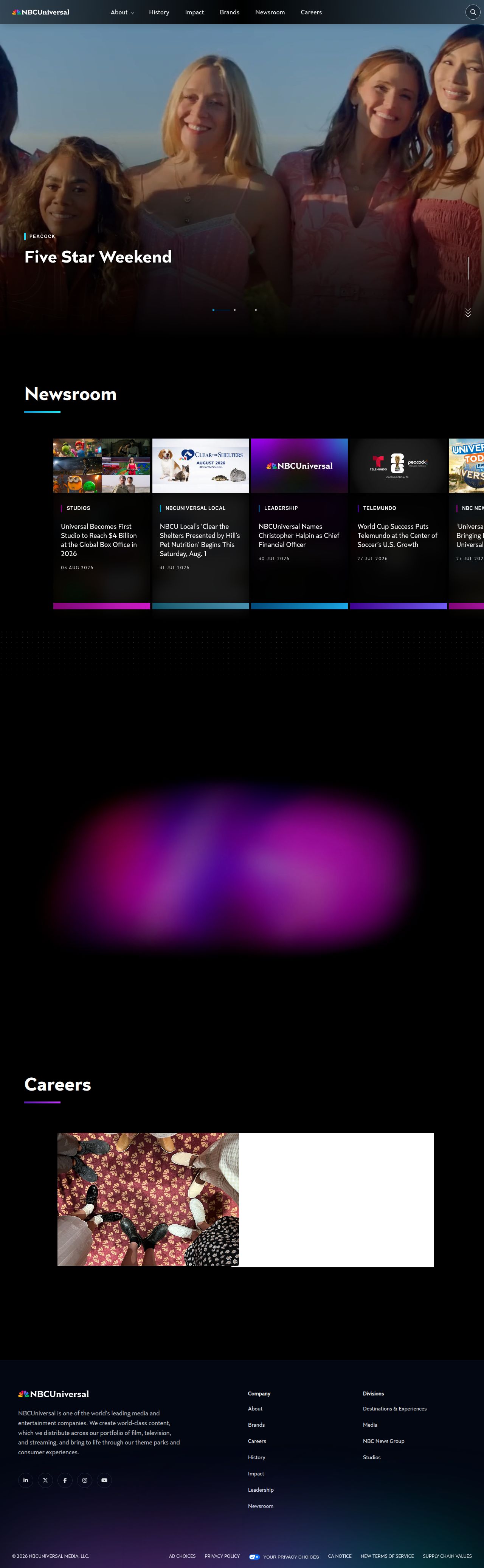 NBCUNIVERSAL MEDIA's site as it was sampled