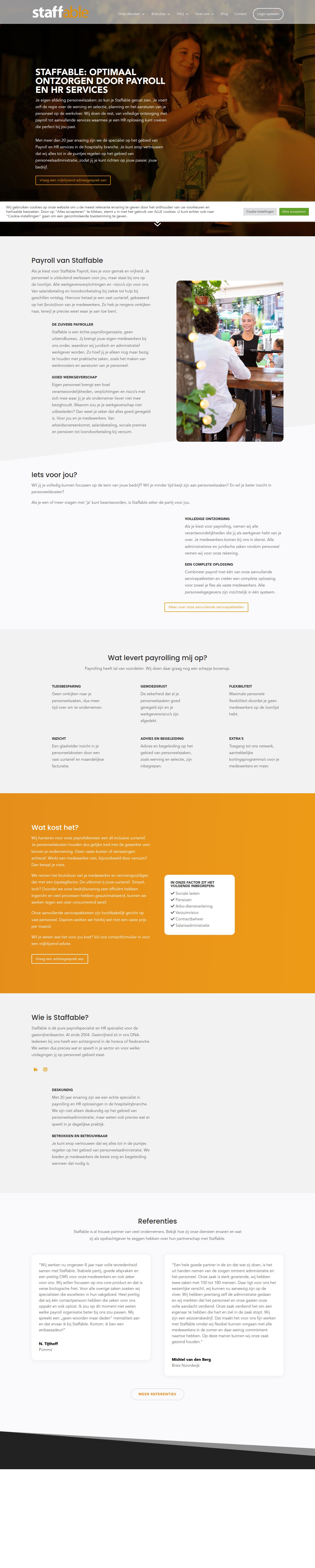 Staffable Payroll's site as it was sampled
