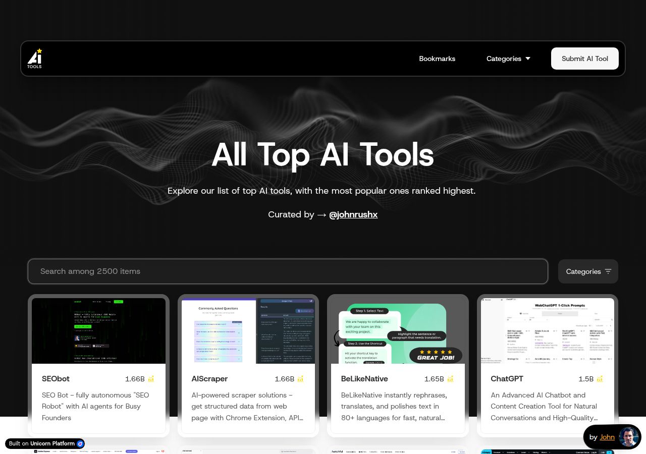 All Top AI Tools's site as it was sampled