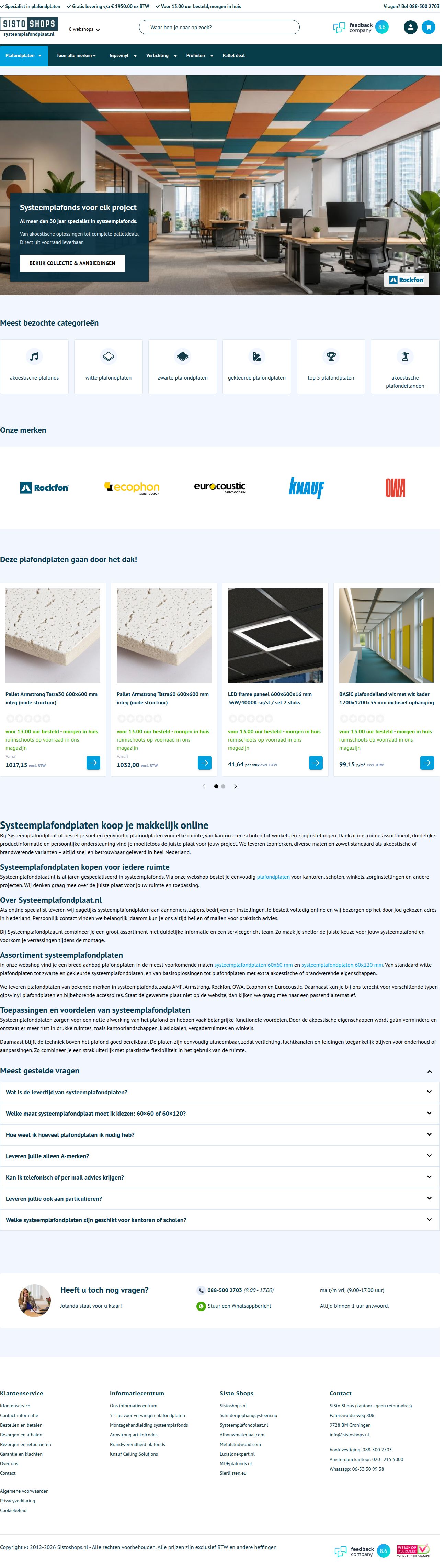 Systeemplafondplaten kopen? De laagste prijs bij bundels!'s site as it was sampled