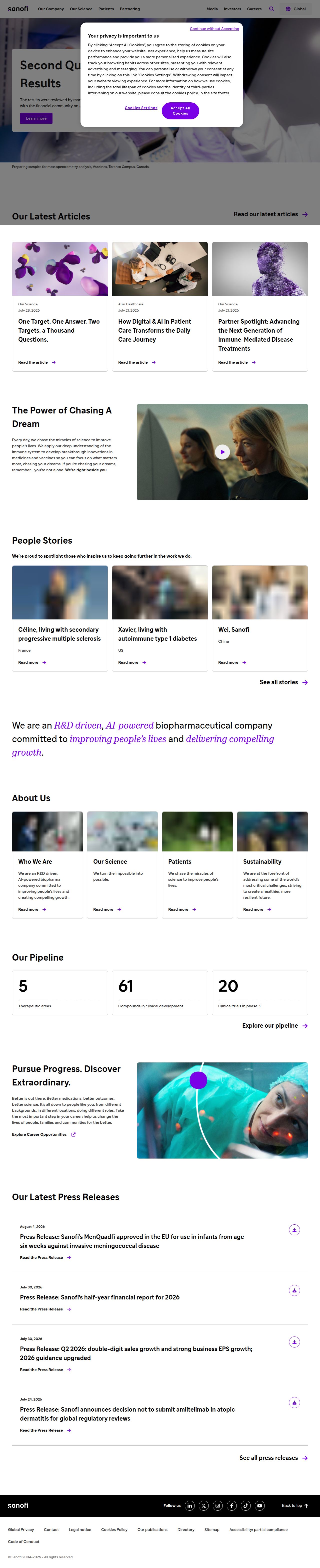 R&D-Driven and AI-Powered Biopharmaceutical Company's site as it was sampled