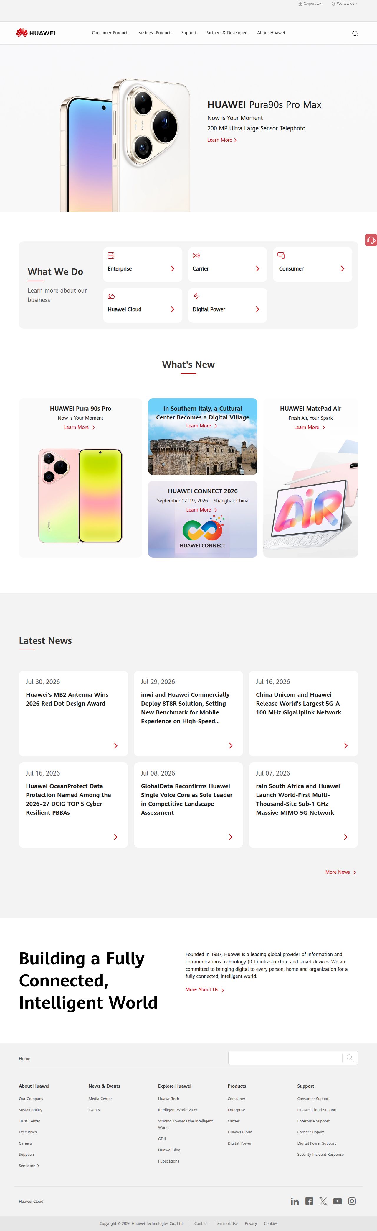 Huawei's site as it was sampled