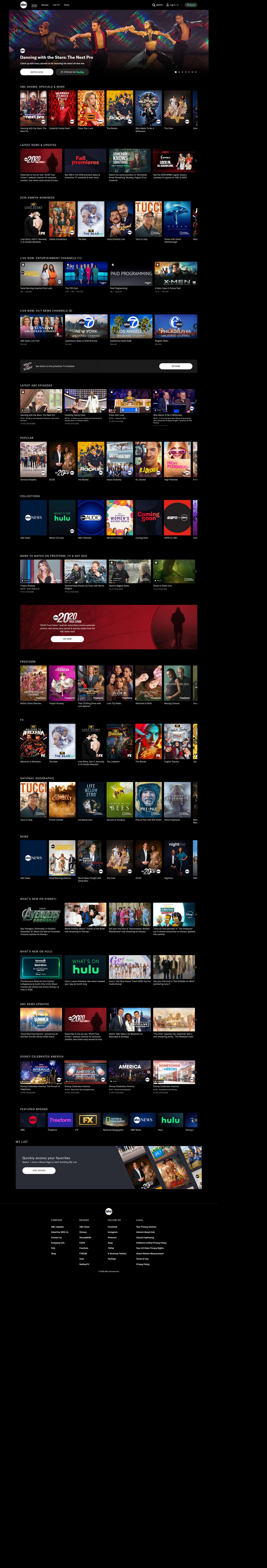 ABC's site as it was sampled