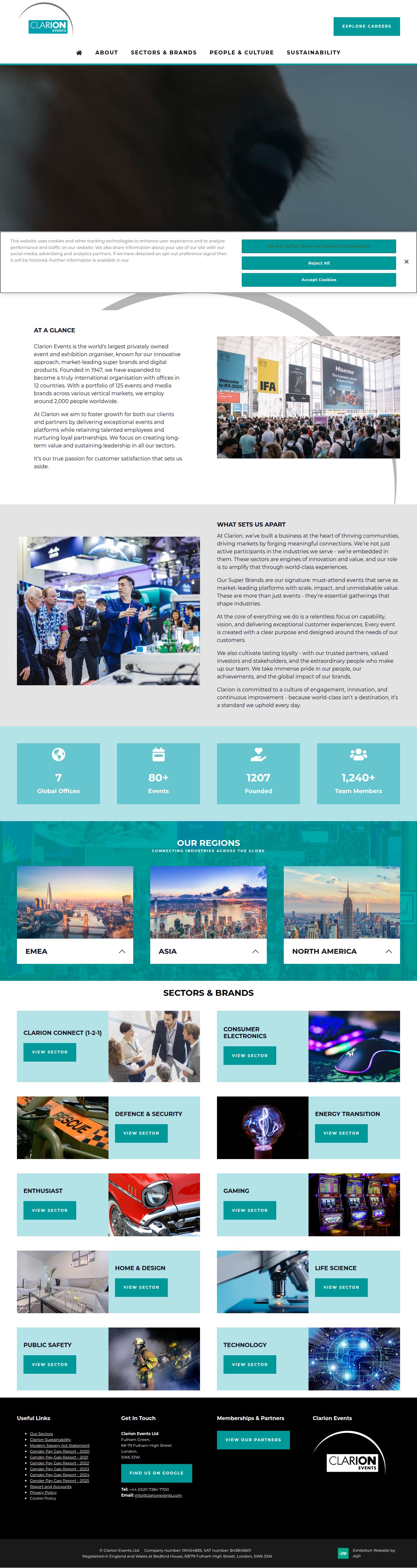 Clarion Corporate Site's site as it was sampled