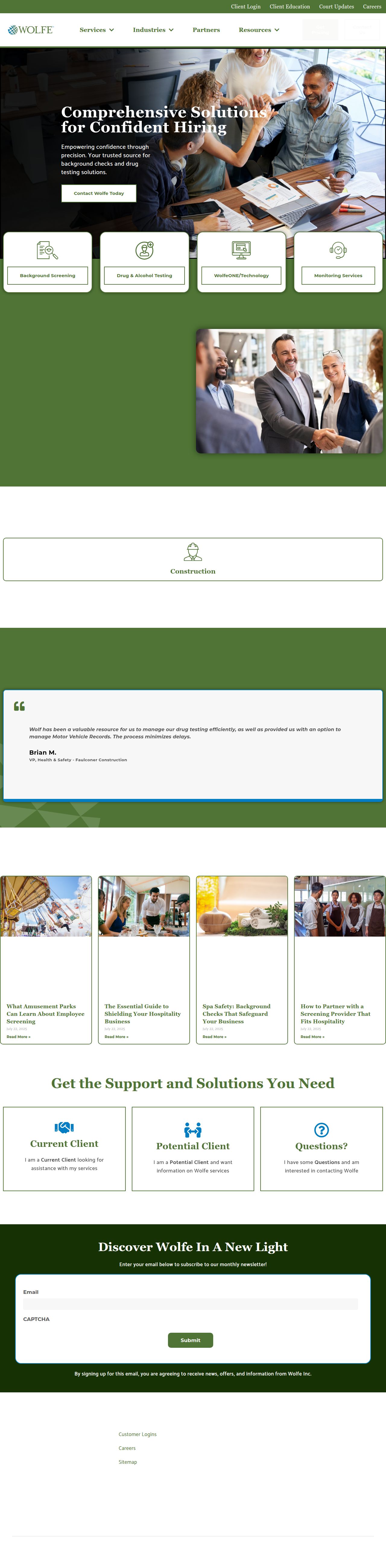 Wolfe Inc.'s site as it was sampled