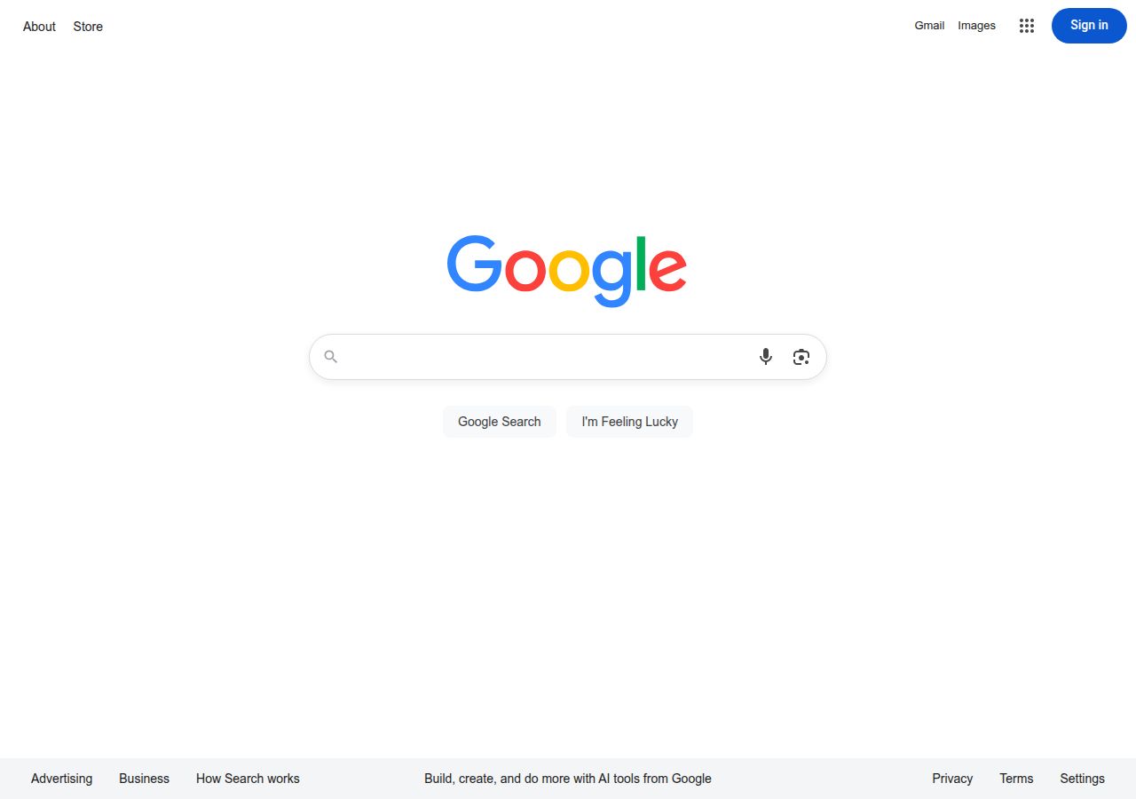 Google's site as it was sampled