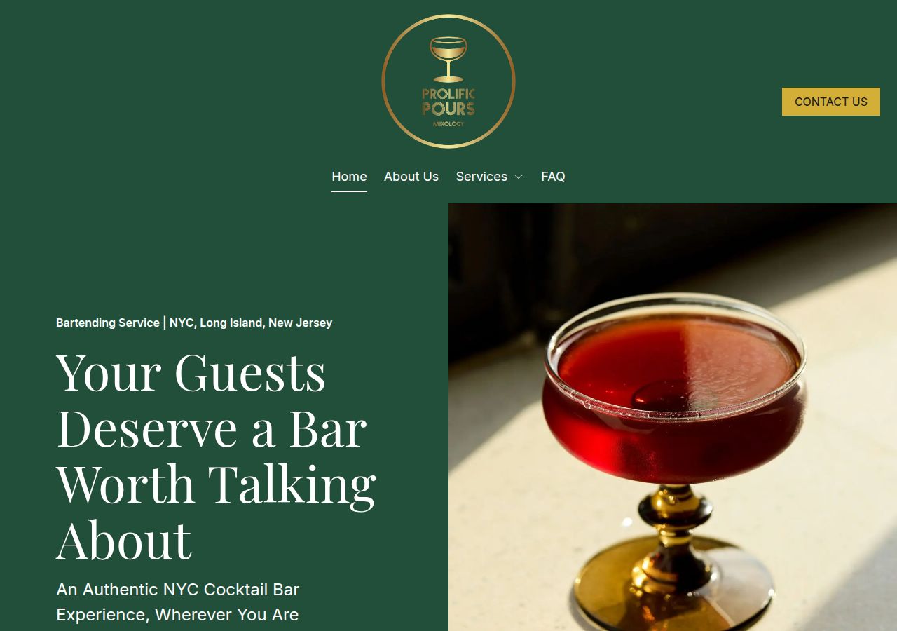 Prolific Pours Mixology's site as it was sampled