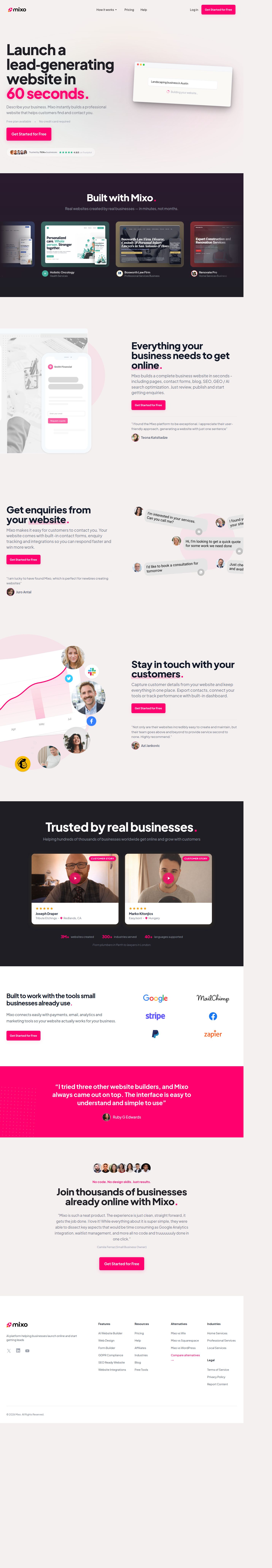 Mixo's site as it was sampled