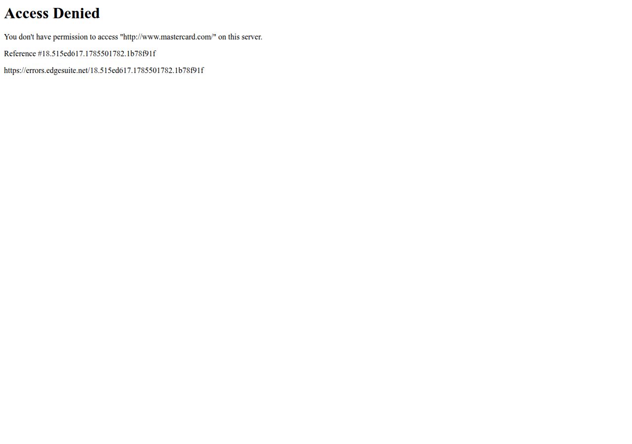 Mastercard's site as it was sampled