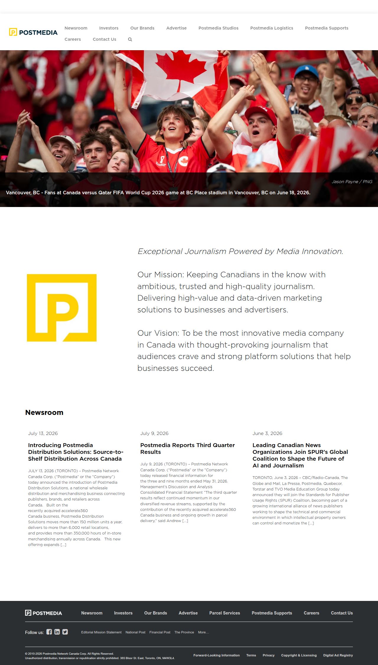 Postmedia's site as it was sampled