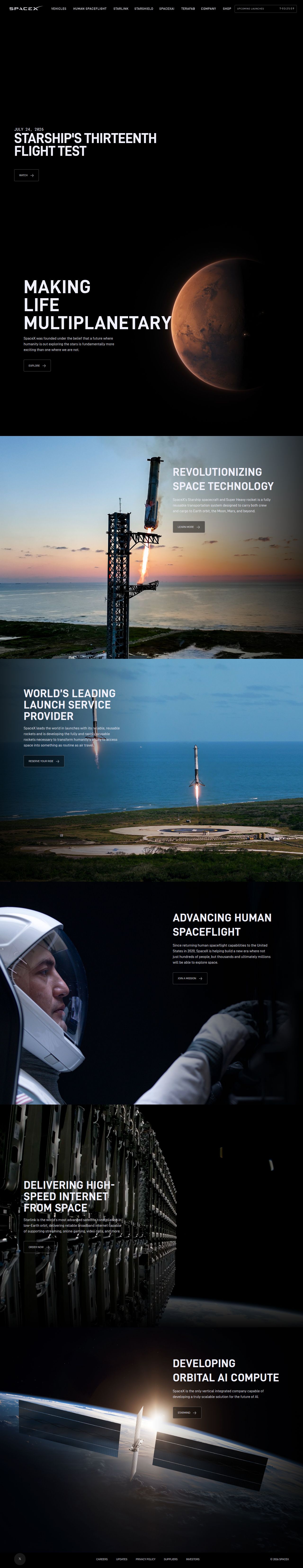 SpaceX's site as it was sampled