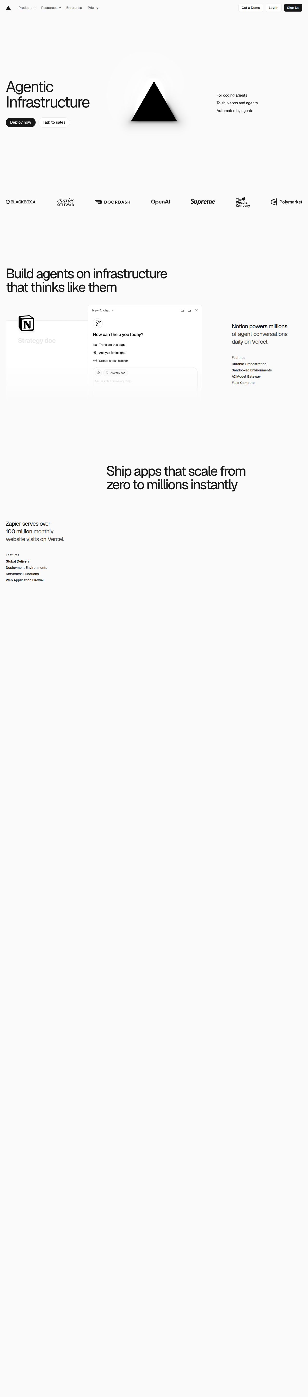 Vercel's site as it was sampled