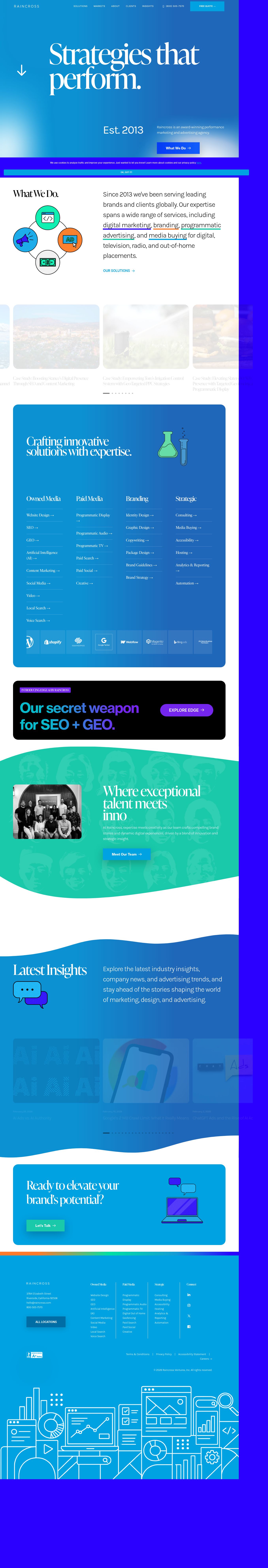 Raincross's site as it was sampled