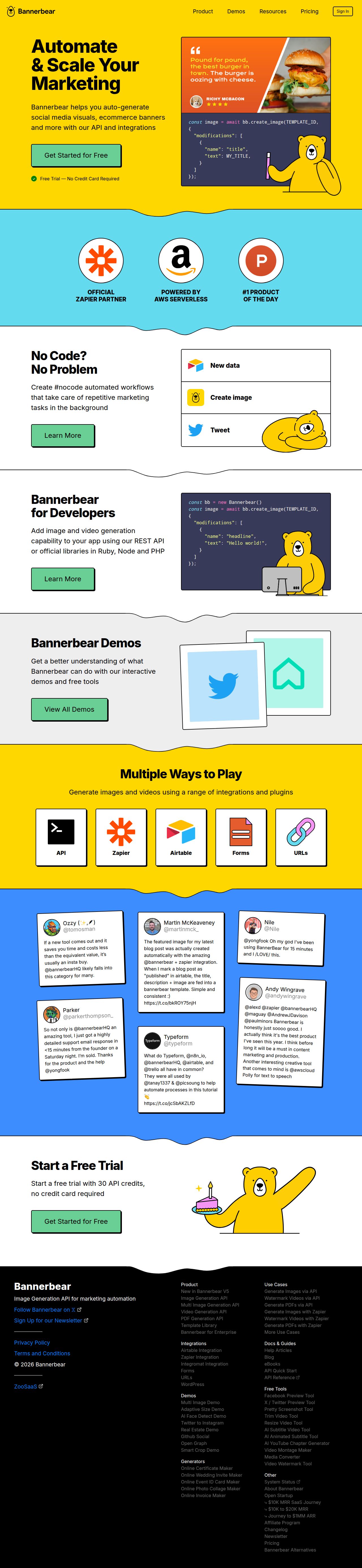 API for Automated Image and Video Generation's site as it was sampled