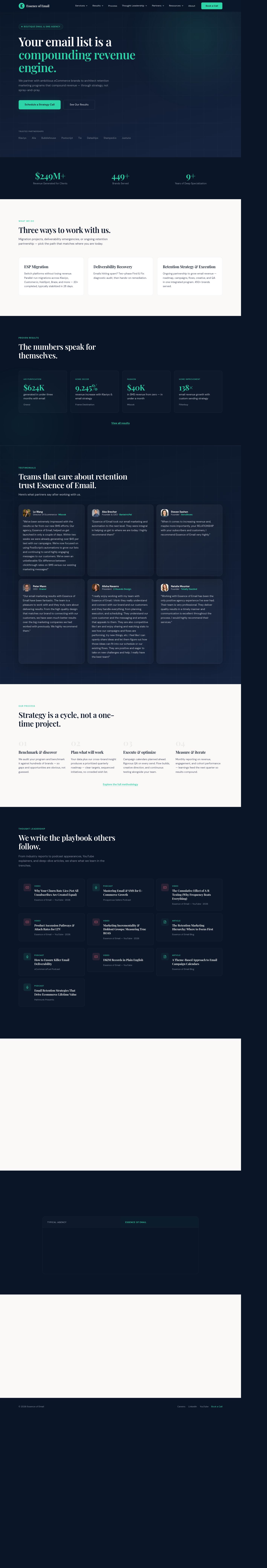 Essence of Email's site as it was sampled