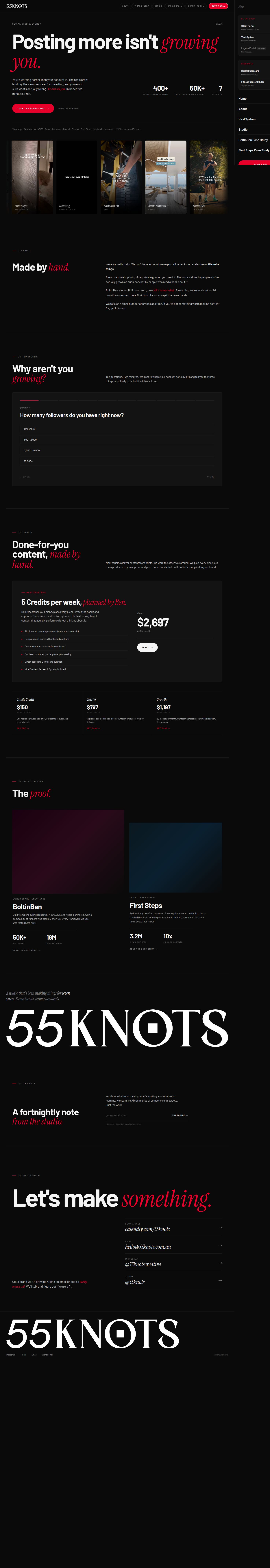 55 Knots, a Social Studio's site as it was sampled