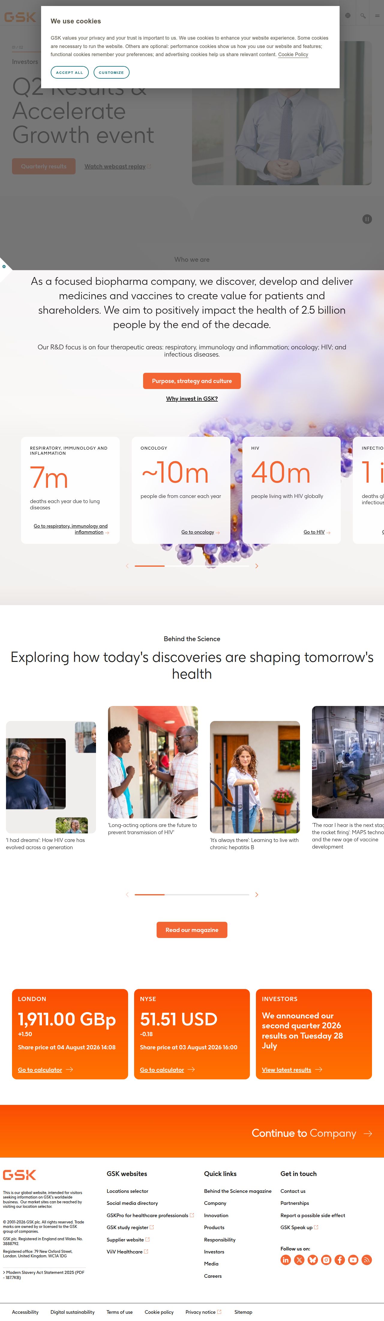 GSK's site as it was sampled