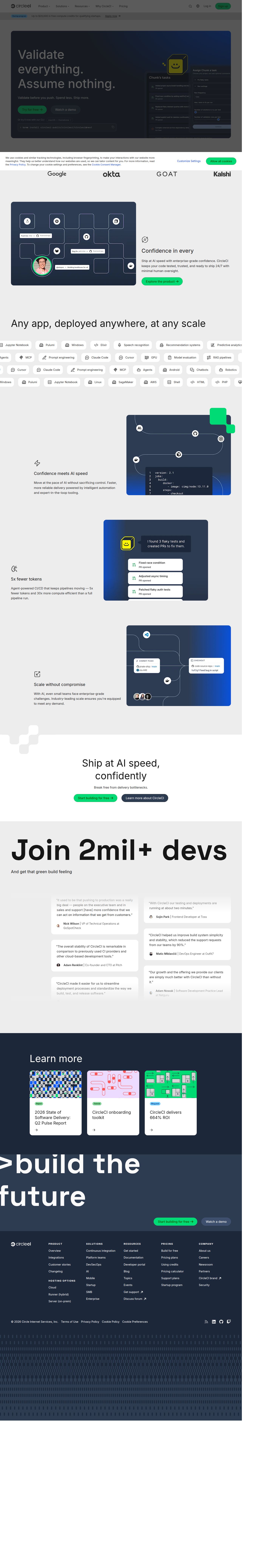 CircleCI's site as it was sampled