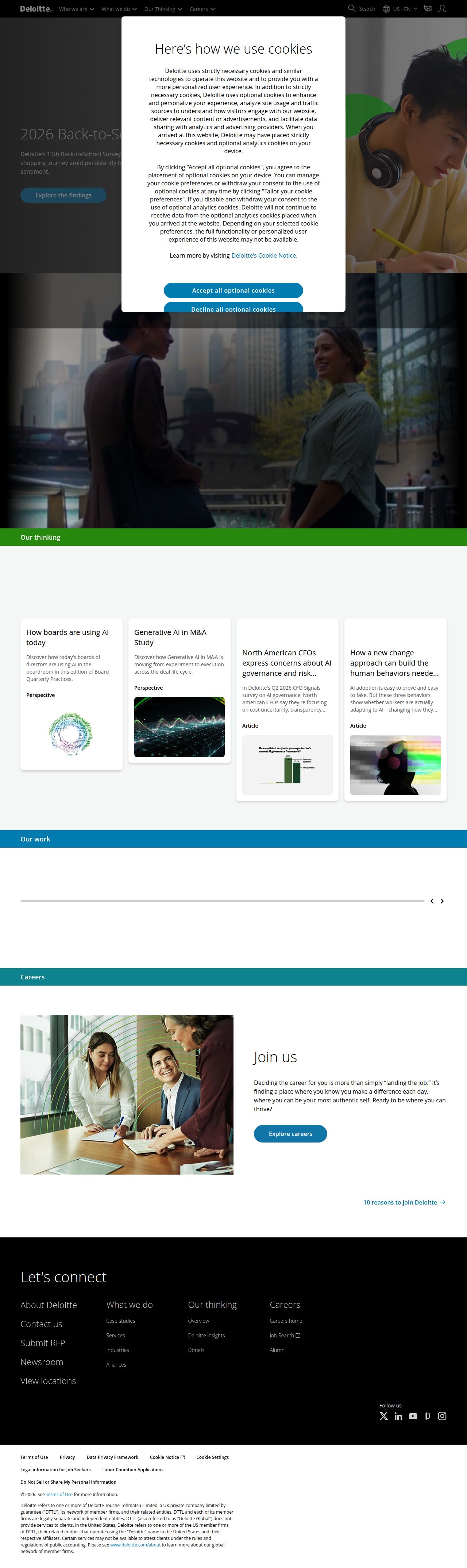 Deloitte's site as it was sampled