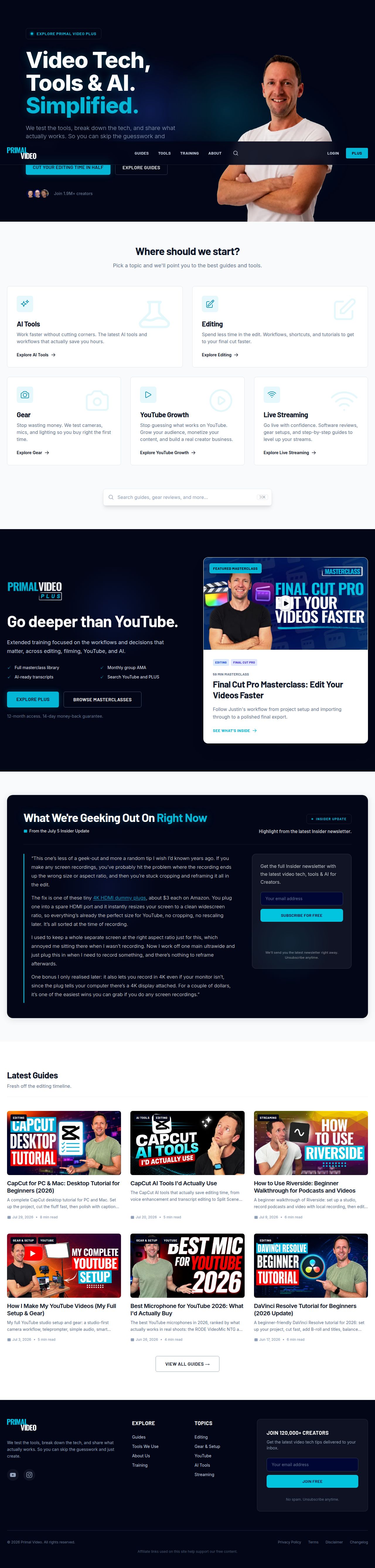 Primal Video's site as it was sampled