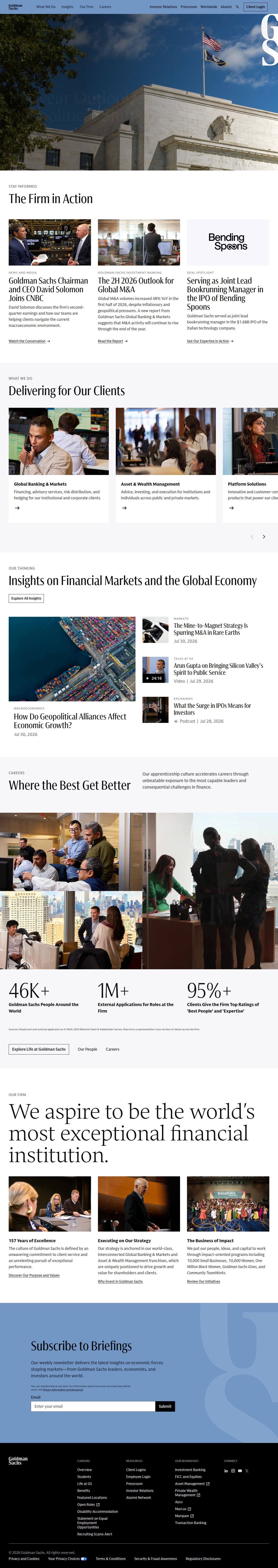 Goldman Sachs's site as it was sampled