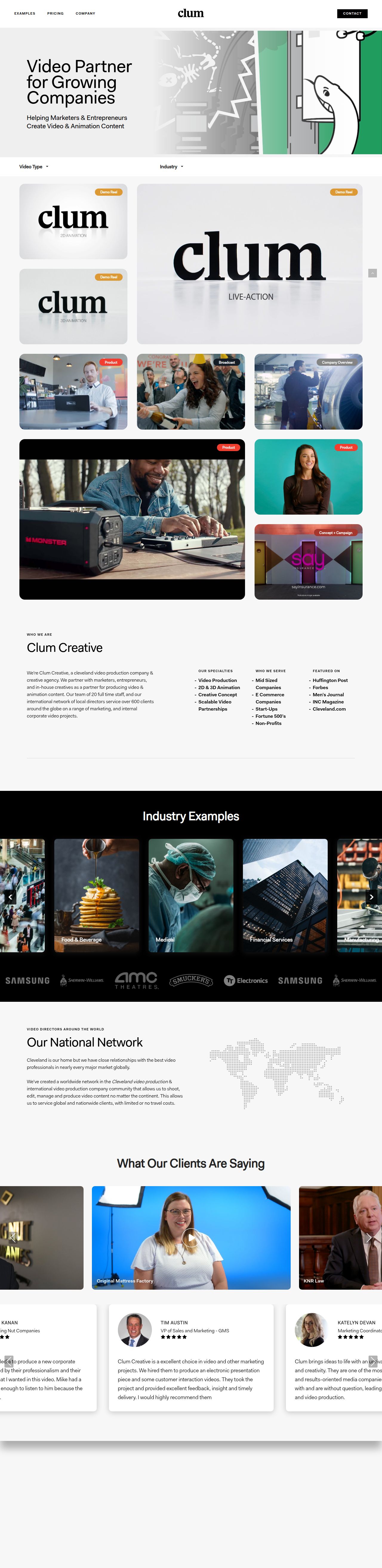 Cleveland Video Production Company | Clum Creative's site as it was sampled