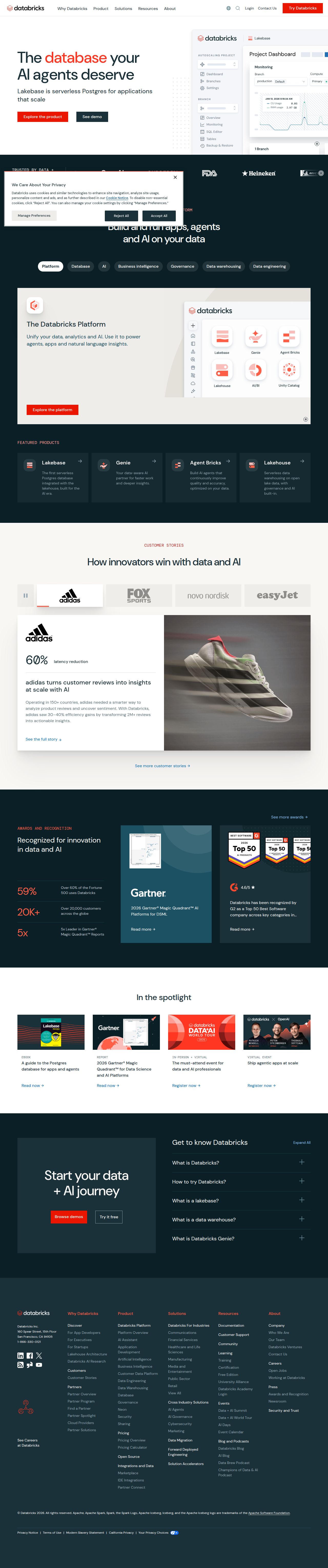 Databricks's site as it was sampled