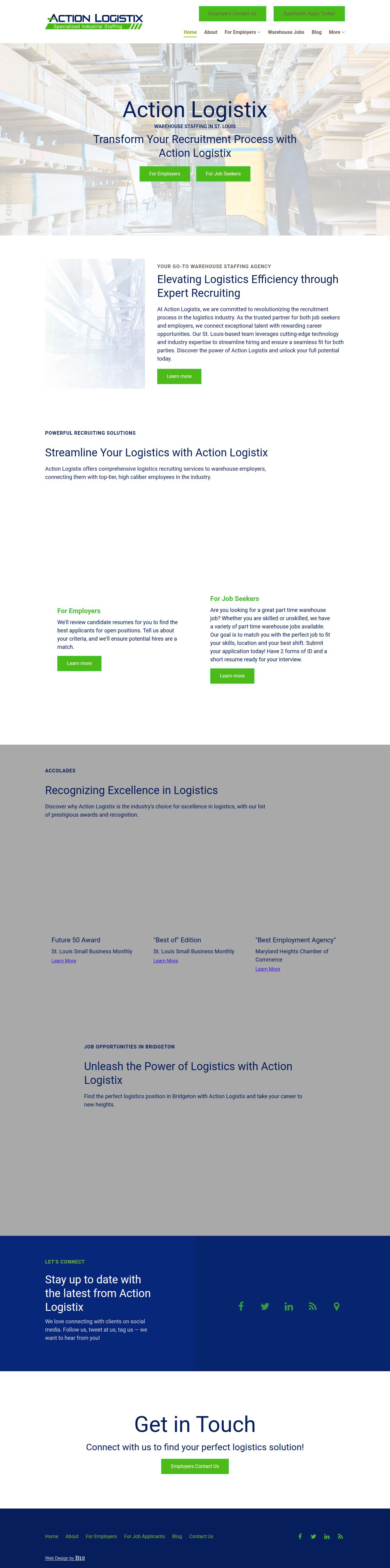 Warehouse Staffing's site as it was sampled