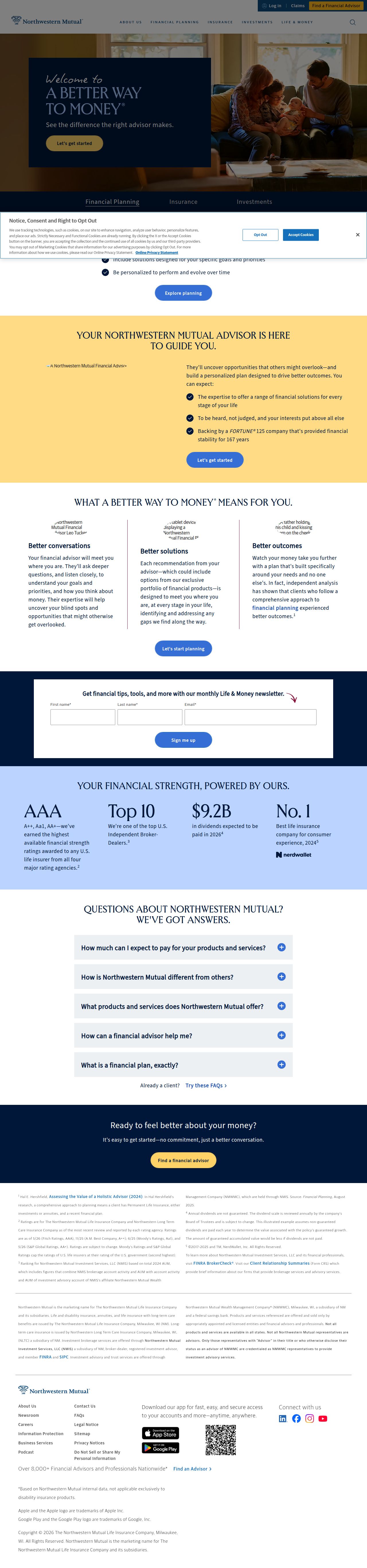 Northwestern Mutual's site as it was sampled