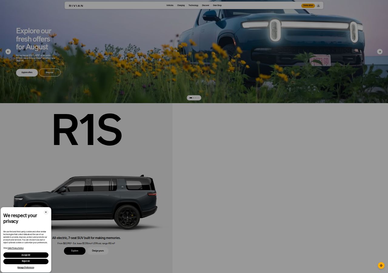 Rivian: Electric Vehicles Designed For Adventure's site as it was sampled