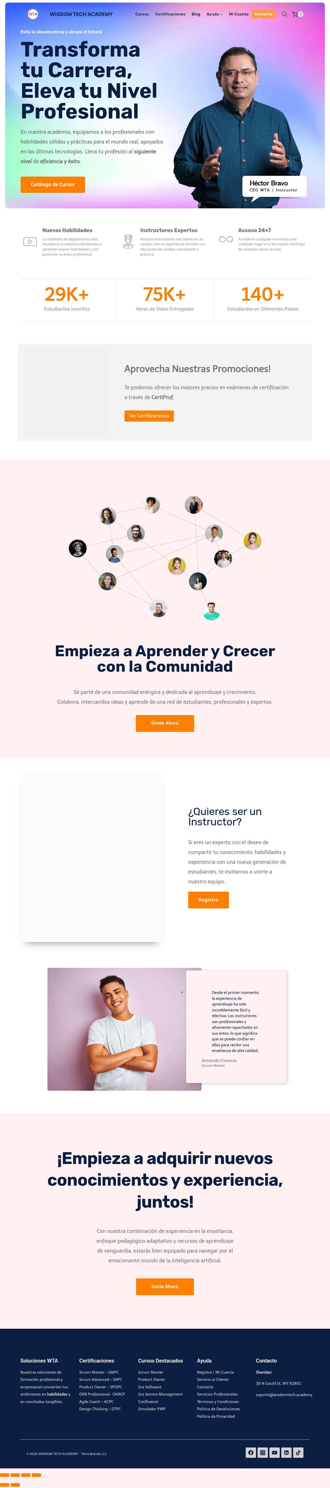 Wisdom Tech Academy's site as it was sampled