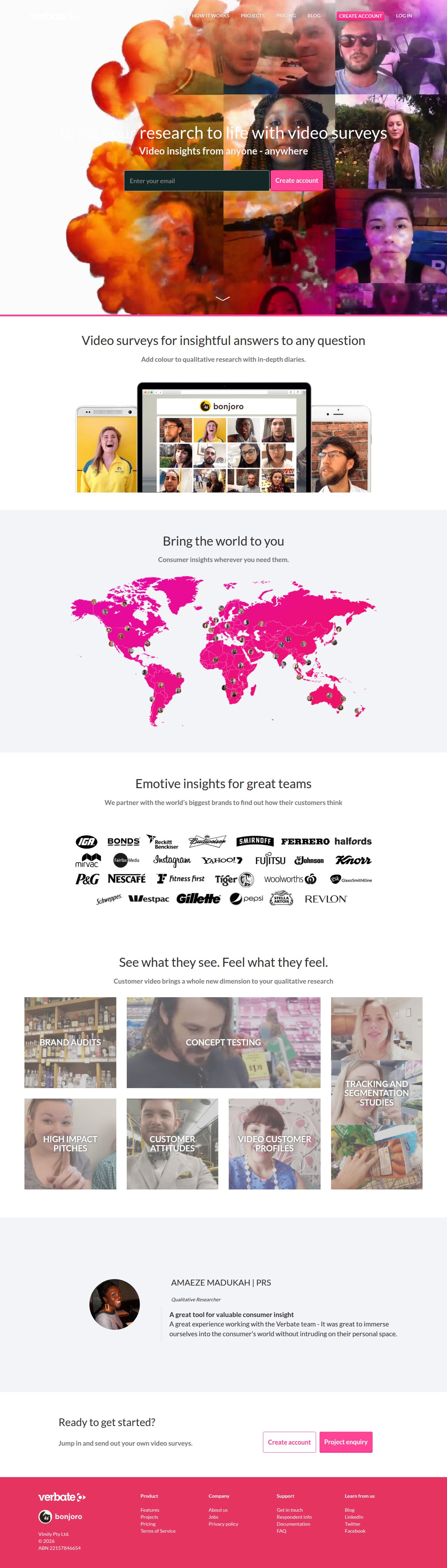 Verbate - Video Surveys for Qualitative Market Research's site as it was sampled