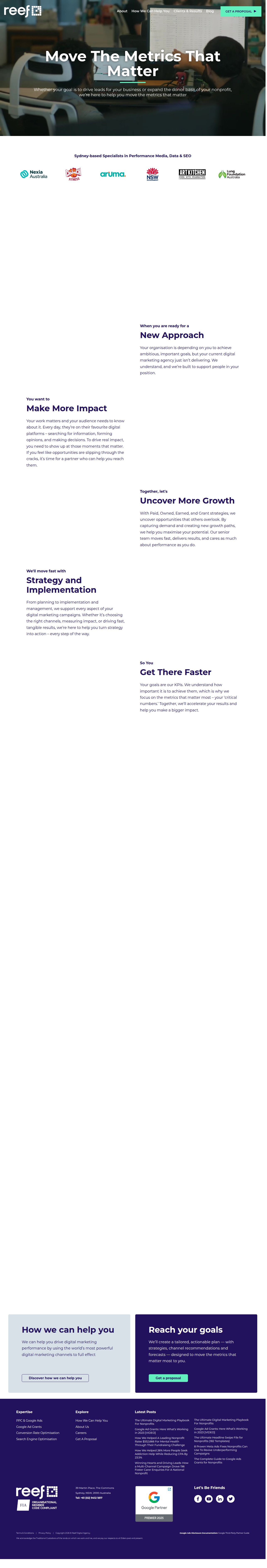 Reef Digital Agency's site as it was sampled