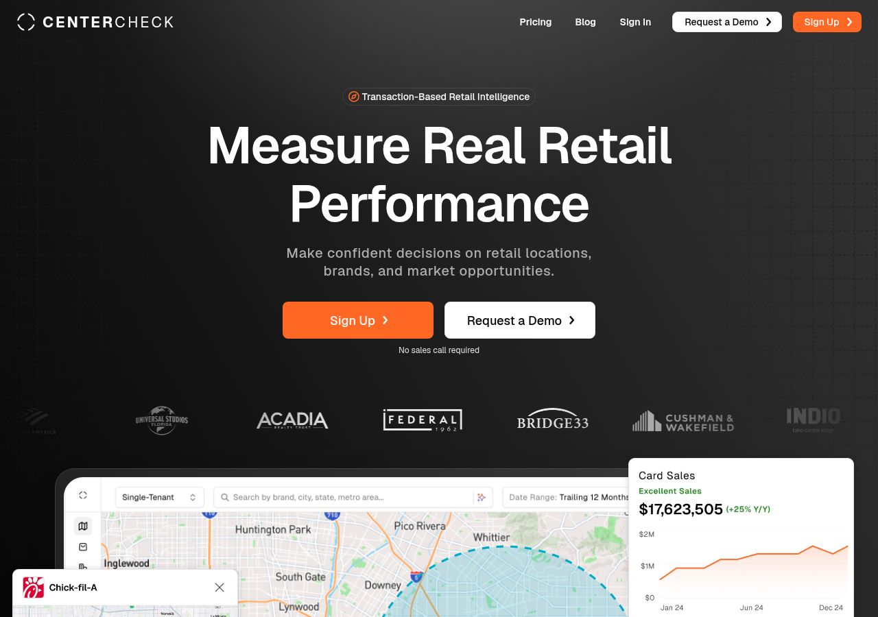 CenterCheck's site as it was sampled