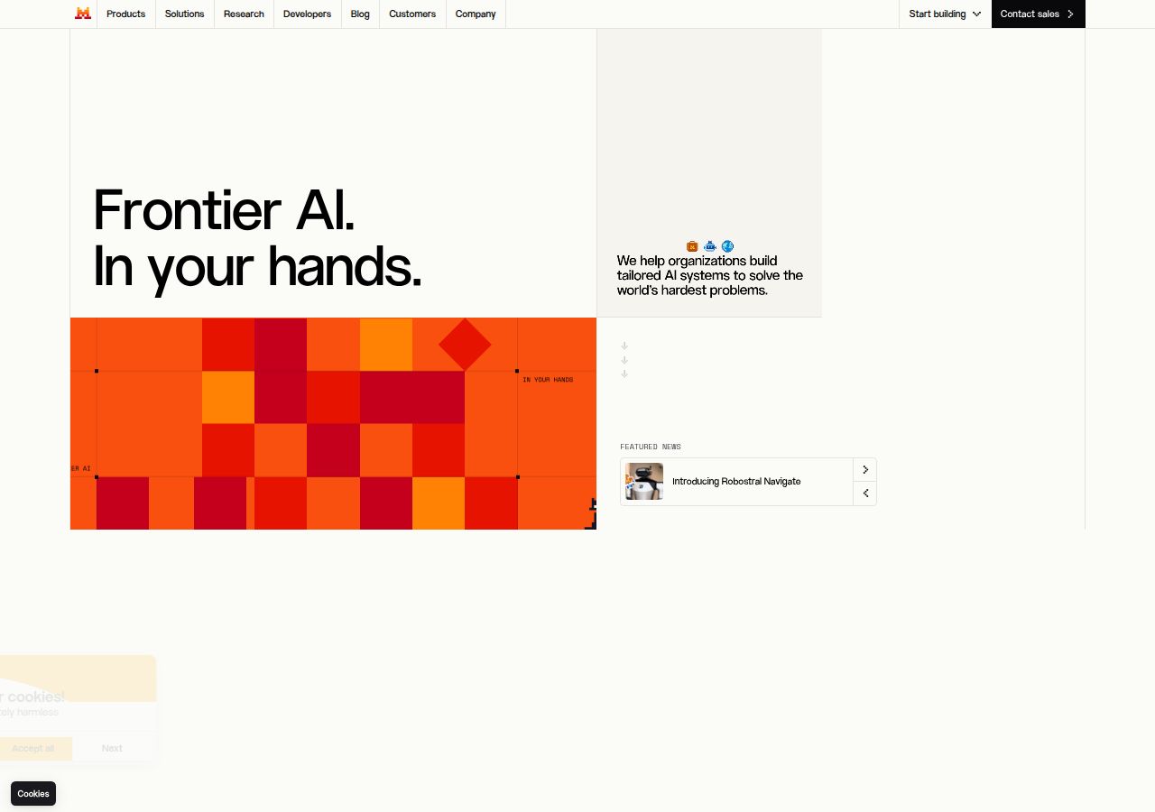 Mistral AI's site as it was sampled