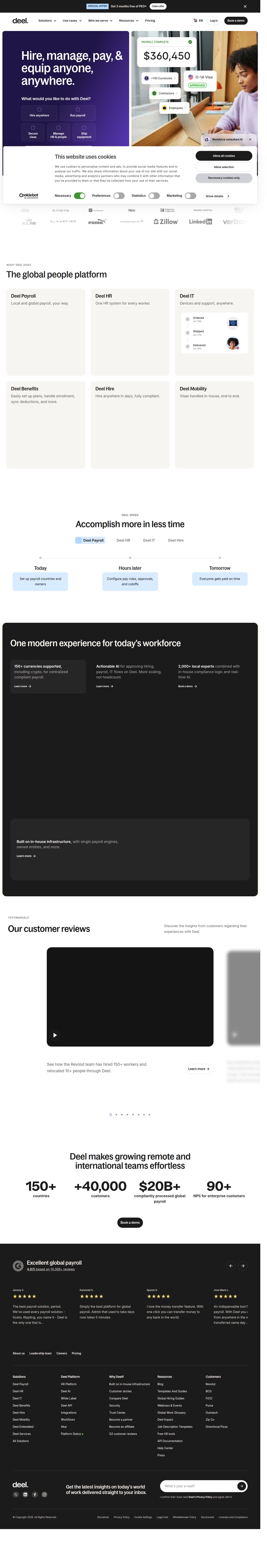 Deel's site as it was sampled