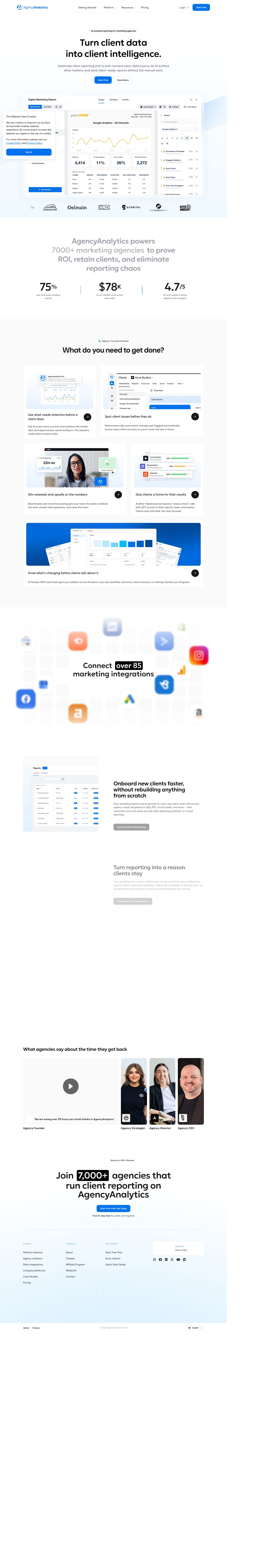 AgencyAnalytics's site as it was sampled