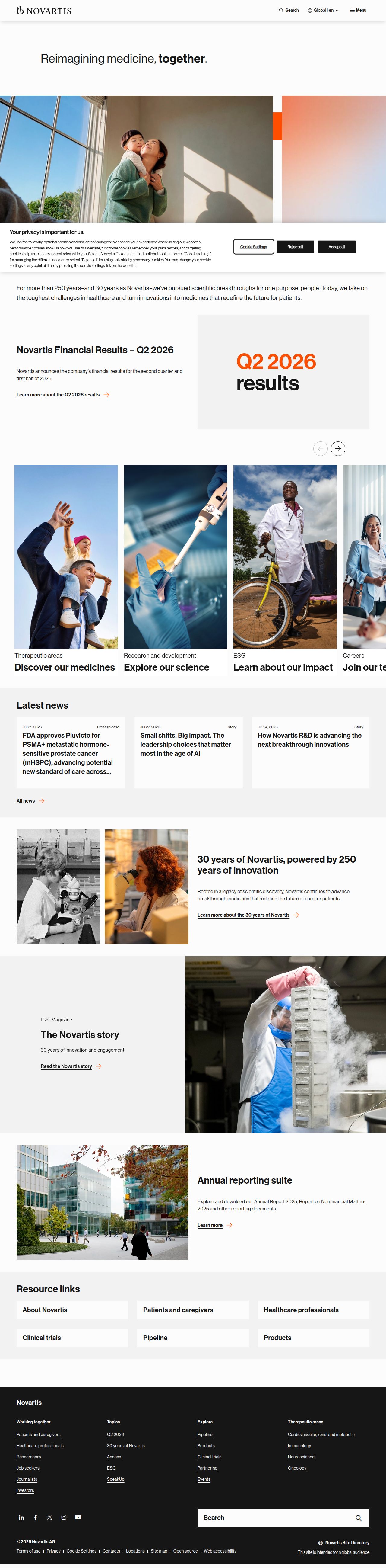 Novartis's site as it was sampled