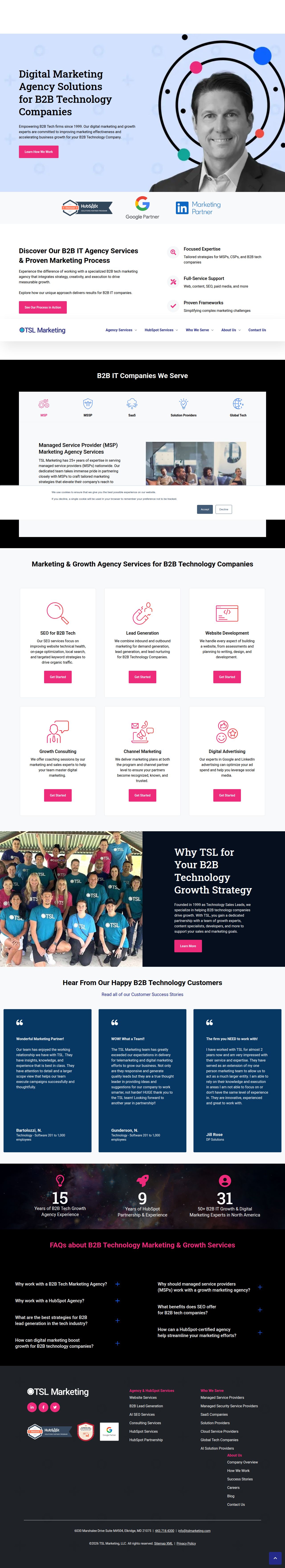 B2B Tech Marketing Agency Services's site as it was sampled
