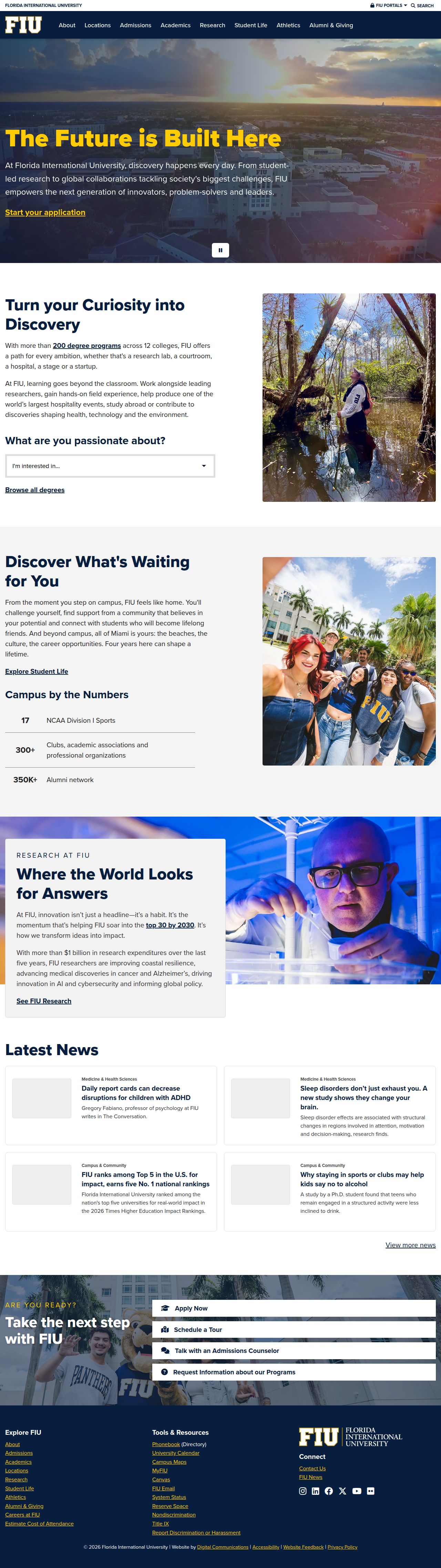 Florida International University in Miami, FL's site as it was sampled
