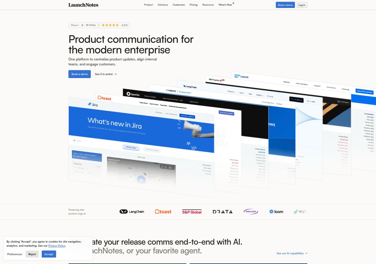 Product Communication Platform for Teams's site as it was sampled