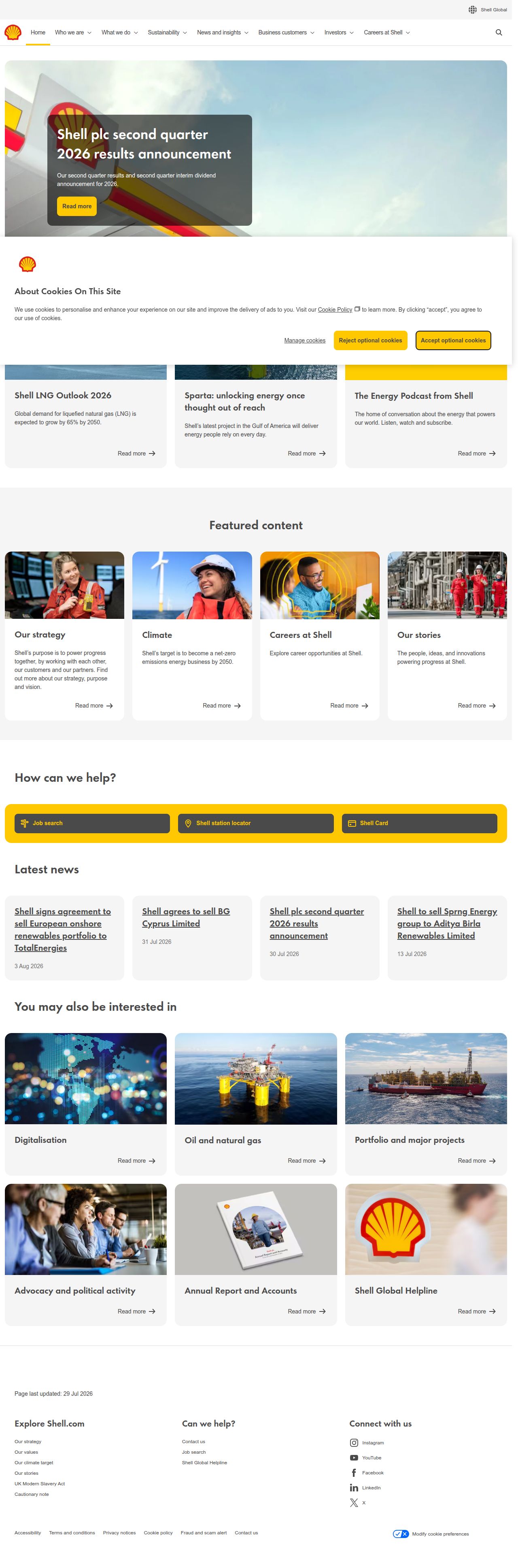 Shell Global's site as it was sampled