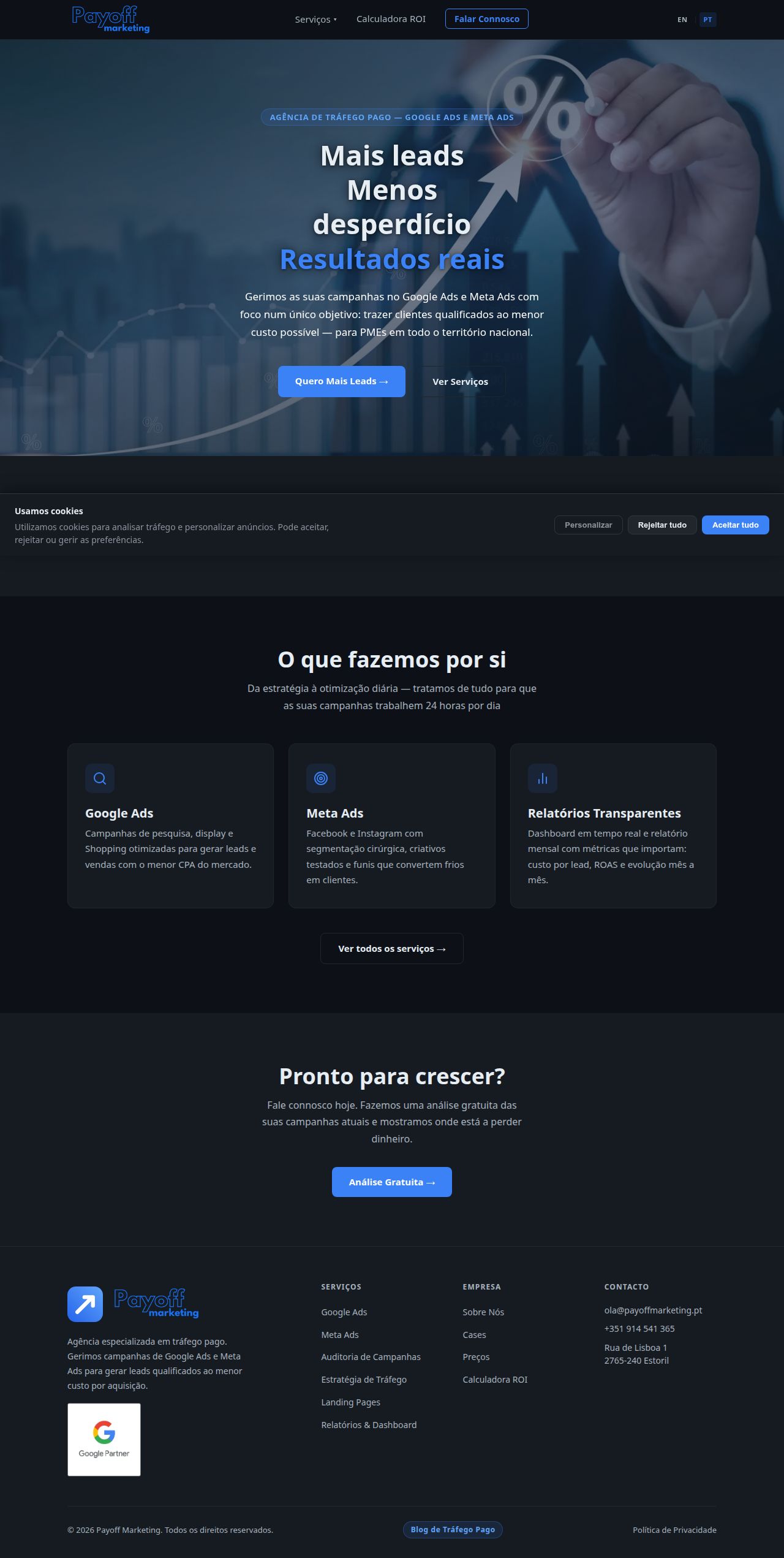 Payoff Marketing's site as it was sampled