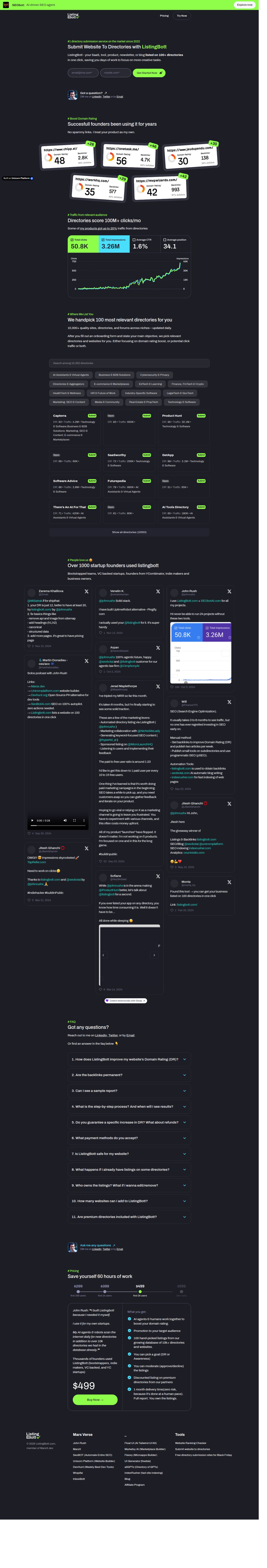 ListingBott's site as it was sampled